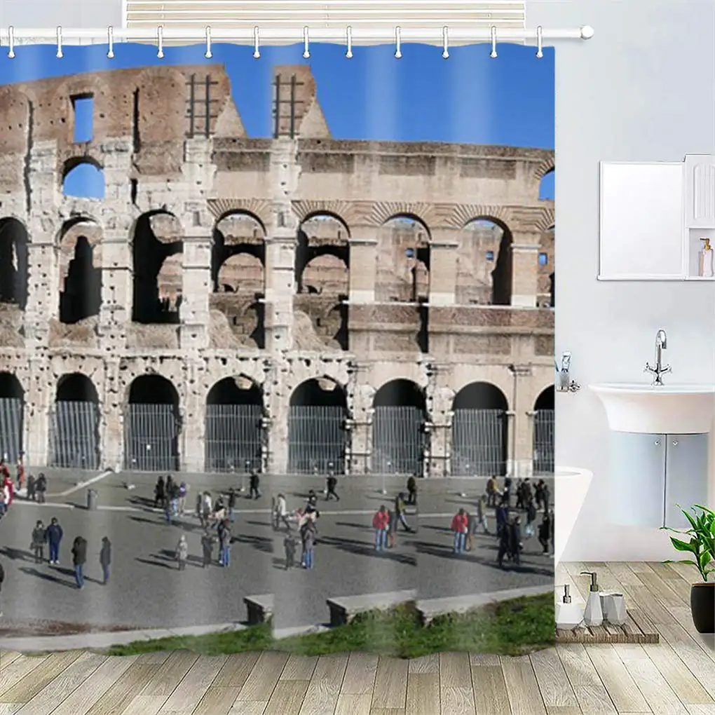 Shower Curtain, Polyester Fabric Waterproof Hooks Included-72x72 inches- Colosseum Rome Amphitheater Landmark Building Old 7
Shower Curtain, Polyester Fabric Waterproof Hooks Included-72x72 inches- Colosseum Rome Amphitheater Landmark Building Old 7