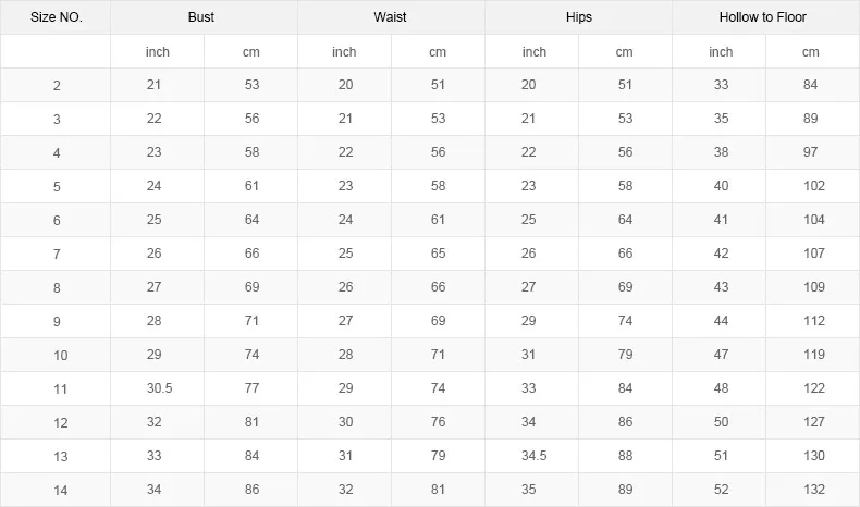 Junior Girls Clothing Size Chart