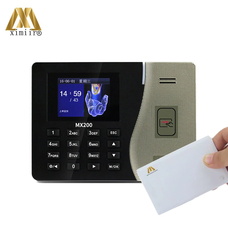 Cheap And Hot ZK MX200 Time Attendance Machine Free Shipping TCP/IP Recorder With 13.56MHz IC Card | Безопасность и защита
