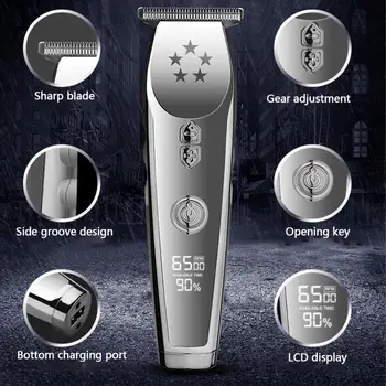 Retro Oil Head Electric Clipper Strong Power Display Hair Clipper Carving Marks Gradient Electric Fader Simple Convenient TSLM1