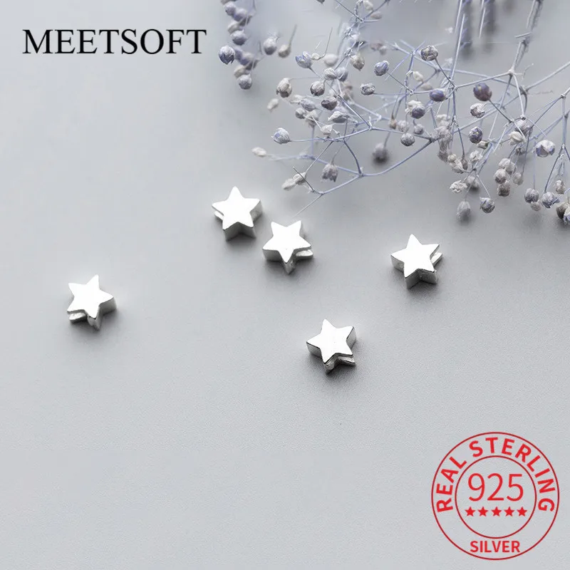 MEETSOFT Trendy 925 Sterling Silver Stars Minimlist Space Bead Charms Handmade Of DIY Fine Jewelry Necklace Bracelct Accessory
MEETSOFT Trendy 925 Sterling Silver Stars Minimlist Space Bead Charms Handmade Of DIY Fine Jewelry Necklace Bracelct Accessory