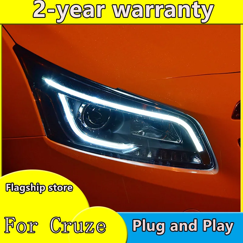 

Car Styling for Chevrolet Cruze Headlights 2015-2016 Cruze LED Headlight DRL Lens Double Beam H7 HID Xenon bi xenon lens