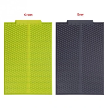 Silicone Dish Drying Mat Flume Folding Draining Mat,Rectangle Drain Mat Drying Dishes Pad Heat Resistant Non-Slip Tray Gray 
Silicone Dish Drying Mat Flume Folding Draining Mat,Rectangle Drain Mat Drying Dishes Pad Heat Resistant Non-Slip Tray Gray