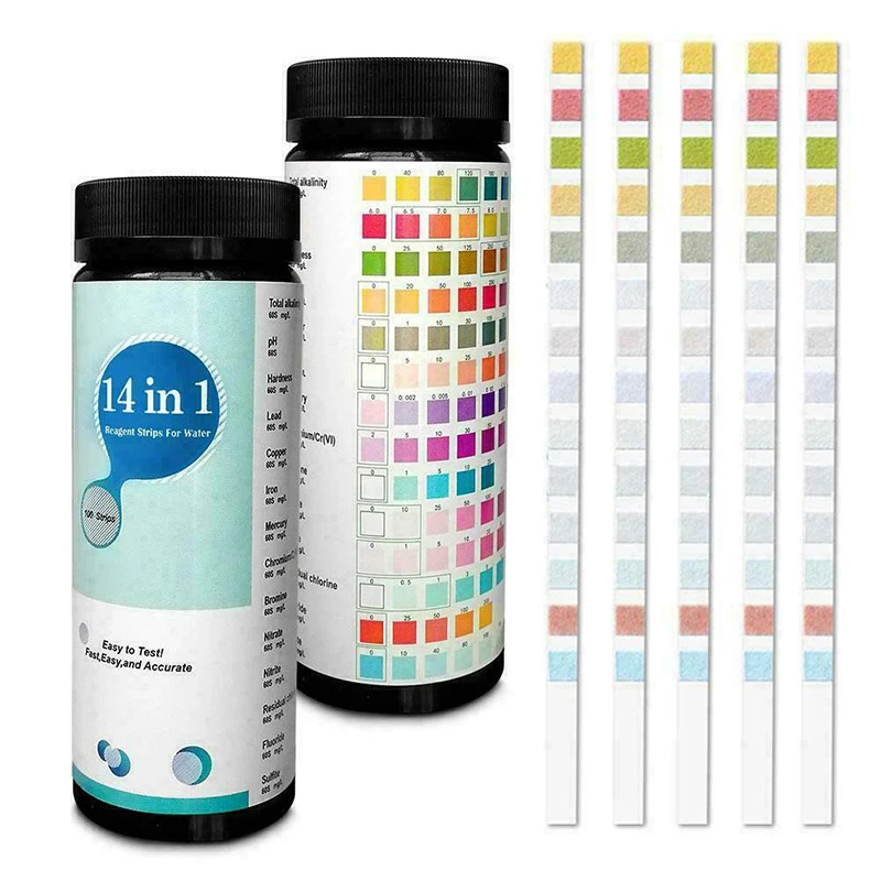 14-in-1 Drinking Water Test Kit Multipurpose Water Quality Test Paper For Faucets Well Tap Water Testing Strips Kits 50/100pcs
14-in-1 Drinking Water Test Kit Multipurpose Water Quality Test Paper For Faucets Well Tap Water Testing Strips Kits 50/100pcs