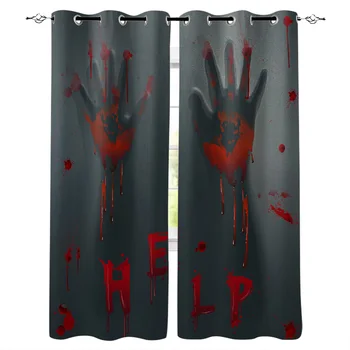 Multi-size Halloween Help Blood Handprint Pattern Window Curtains Polyester Fabric Living Room Curtain Home Decor
Multi-size Halloween Help Blood Handprint Pattern Window Curtains Polyester Fabric Living Room Curtain Home Decor