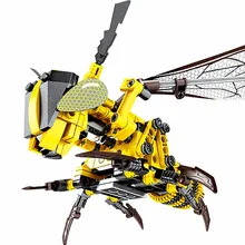 330 pçs ruibarbo abelha mecânica blocos de construção inserindo blocos libélula inseto modelo kits kits garagem brinquedos educativos(China)