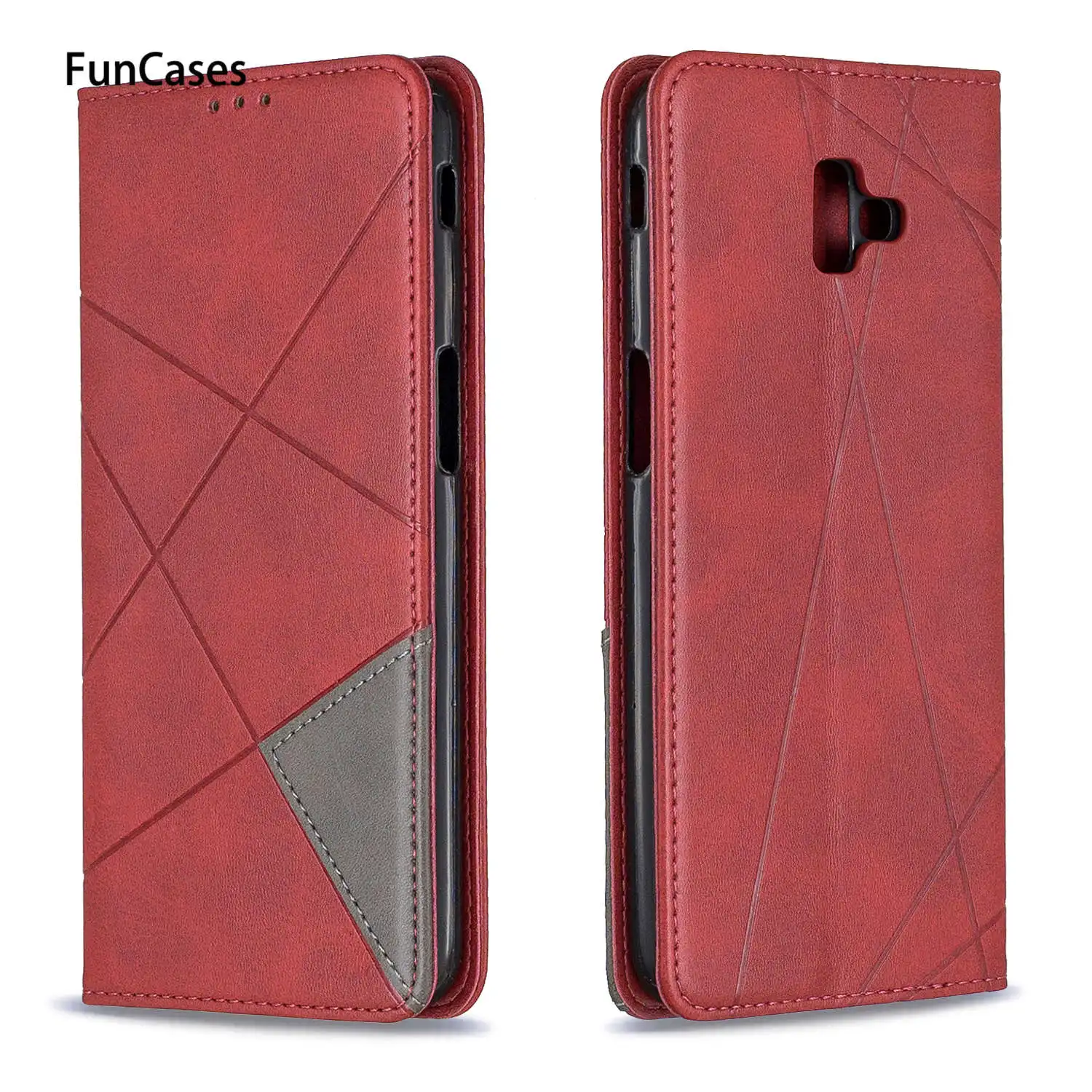 ТПУ чехлы для carcaso samsung J6 Plus кошелек PU кожаный чехол книги СПС Fundas Galaxy cellular Premium +