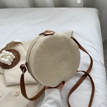 Fashion Shoulder Messenger Bag Handbags Handmade Straw Weave Round Women Totes Small Summer Beach Travel Shoulder Bags
Fashion Shoulder Messenger Bag Handbags Handmade Straw Weave Round Women Totes Small Summer Beach Travel Shoulder Bags