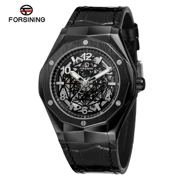 FORSINING fashion casual men's watch black spider web hollow dial leather strap automatic mechanical watch
FORSINING fashion casual men's watch black spider web hollow dial leather strap automatic mechanical watch