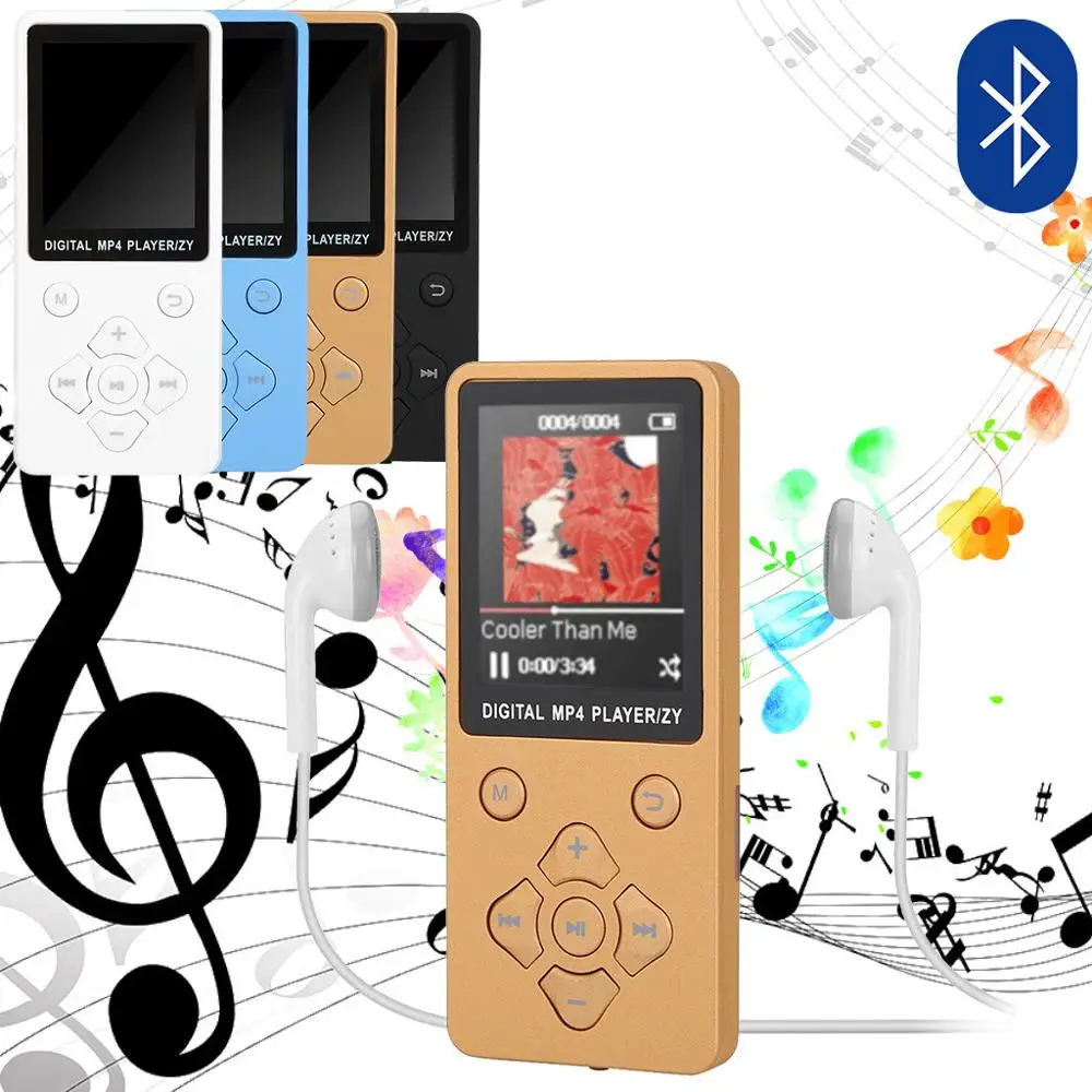 

Bluetooth 4.1 1.8 inch mp4 player 32GB Music playing with fm radio video built-in microphone player MP4 With 3.5 mm Earphone