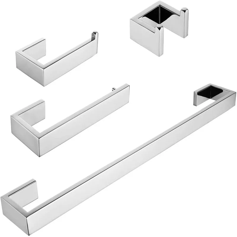 Chrome Finish Bathroom Hardware Set Wall Mount Modern Bathroom Accessories- 4-Piece Bathroom Accessory Set Polish Finish
Chrome Finish Bathroom Hardware Set Wall Mount Modern Bathroom Accessories- 4-Piece Bathroom Accessory Set Polish Finish