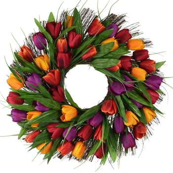 Tulip Wreath Door Wreath Artificial Flower Tulip Floral Twig Door Wreath Summer Wreath for Front Door Wreath 
Tulip Wreath Door Wreath Artificial Flower Tulip Floral Twig Door Wreath Summer Wreath for Front Door Wreath