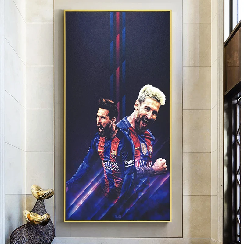 Настенная картина Messi для футбольного плеера холст постеры с масляной живописи и
