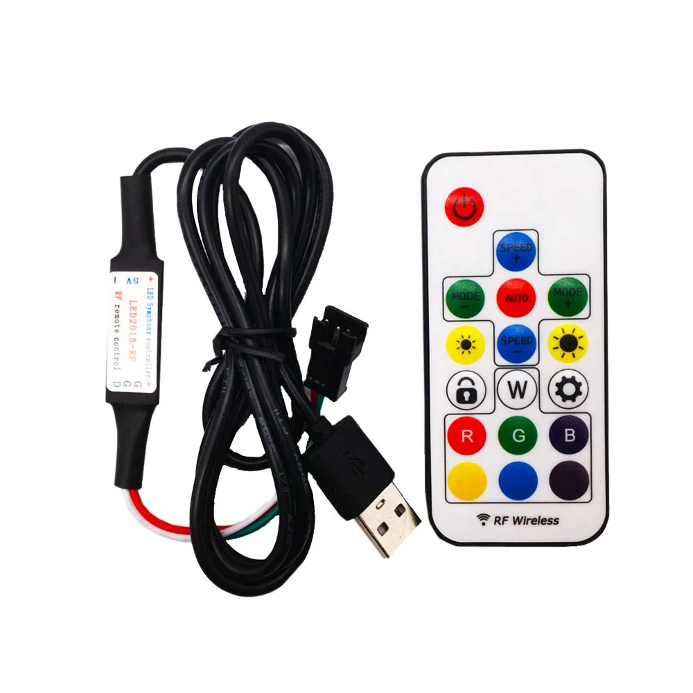 5V 17Keys RF RGB Remote Led Controller With USB Led Wireless Led Controller For WS2812B SK6812 RGB Magic Color Led Strip Light
5V 17Keys RF RGB Remote Led Controller With USB Led Wireless Led Controller For WS2812B SK6812 RGB Magic Color Led Strip Light