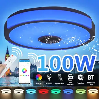 100W LED Ceiling Lights with bluetooth Speaker Smart Phone APP Remote Control Light RGB Dimmable Bedroom 38cm Ceiling Lamp
100W LED Ceiling Lights with bluetooth Speaker Smart Phone APP Remote Control Light RGB Dimmable Bedroom 38cm Ceiling Lamp