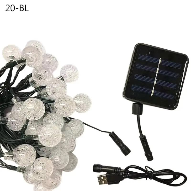 20/30 LEDs Solar Power Bubble Balls String Light USB Charging Party Holiday Q84D for LED
20/30 LEDs Solar Power Bubble Balls String Light USB Charging Party Holiday Q84D for LED
