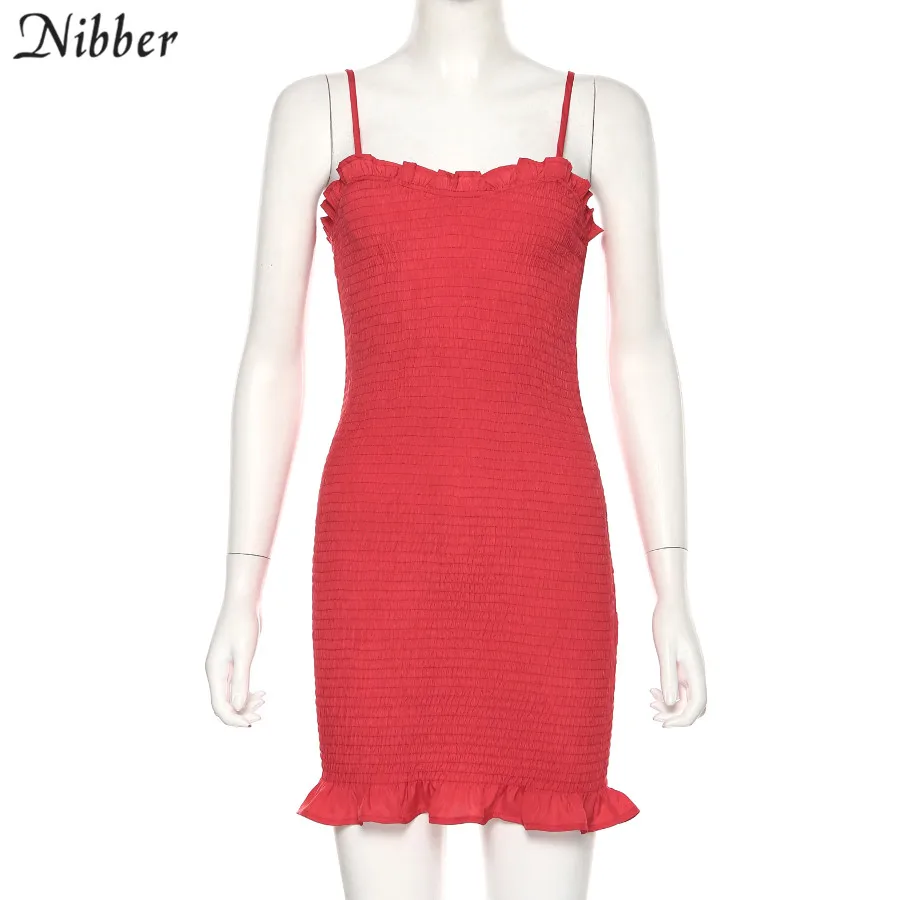 Nibber summer Elegant club bodycon mini dresses womens Beach leisure vacation party night lace up stretch Slim Soft dress mujer