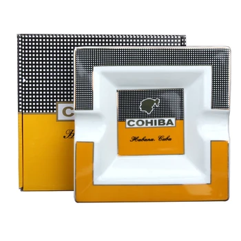 COHIBA Square Ceramic Gadgets 2 Tubes Stand Holder Ashtrays Large Home Ashtray Smoking Tool With Gift Box 
COHIBA Square Ceramic Gadgets 2 Tubes Stand Holder Ashtrays Large Home Ashtray Smoking Tool With Gift Box