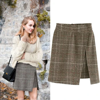 Kesebi Women Classic Woolen Plaid Skirt Office Lady Casual Plus Size Wrap Style Banding Skirts Miniskirt 
Kesebi Women Classic Woolen Plaid Skirt Office Lady Casual Plus Size Wrap Style Banding Skirts Miniskirt