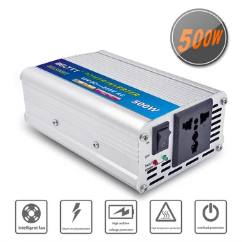DC 12V AC 220V 500W Power Inverter with Cooling Fan Overload Protection Adapter Charger Voltage Transformer
DC 12V AC 220V 500W Power Inverter with Cooling Fan Overload Protection Adapter Charger Voltage Transformer
