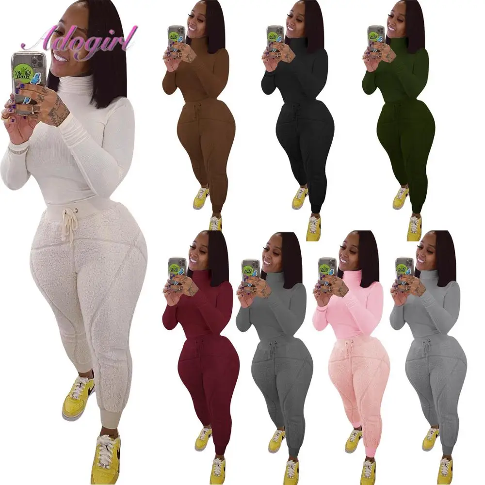 Winter Workout Two Piece Sets Causal Knit Rib Turtleneck Long Sleeve Sweatshirt Teddy Fleece Pants Suit Outfit Sporty Tracksuit
Winter Workout Two Piece Sets Causal Knit Rib Turtleneck Long Sleeve Sweatshirt Teddy Fleece Pants Suit Outfit Sporty Tracksuit