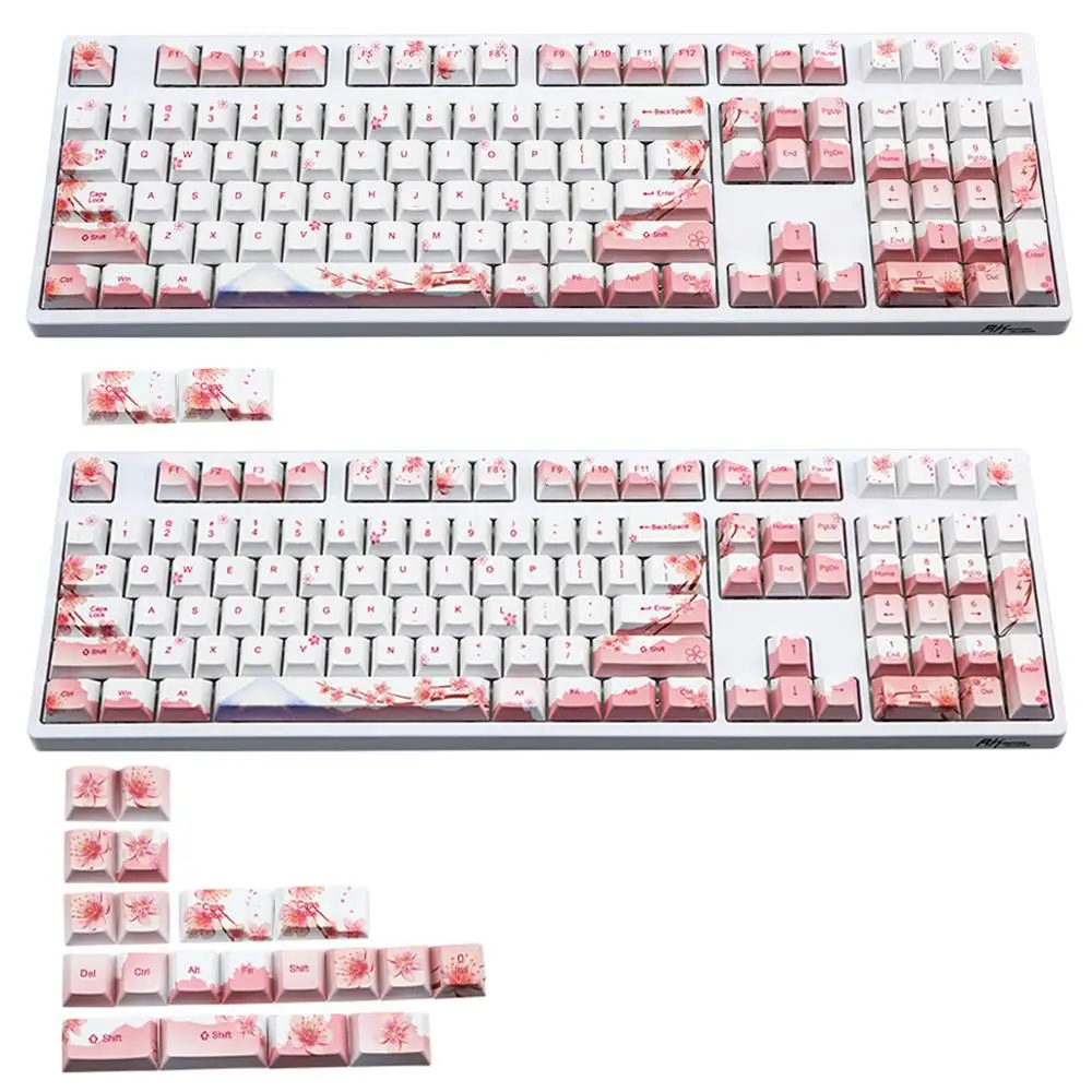 110 128 Keys Cherry Profile PBT Keycaps Full Set Mechanical Keyboard Keycaps PBT Dye-Sublimation Cherry Blossom Keycaps
110 128 Keys Cherry Profile PBT Keycaps Full Set Mechanical Keyboard Keycaps PBT Dye-Sublimation Cherry Blossom Keycaps