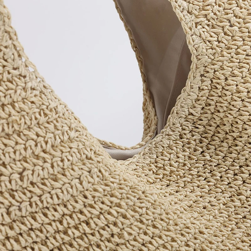 Summer Rattan Woven Beach Tote - Natural Straw Shoulder Bag 16 H39d337d17abf40ae800edde045f596aeV