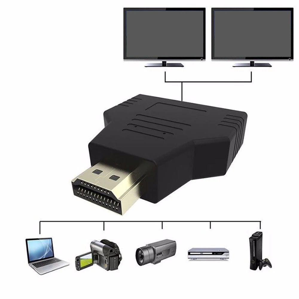 HDMI 1080P 1 Male in 2 Female out Splitter Flat Adapter Converter Plug for PS4 Xbox HDTV Projector
HDMI 1080P 1 Male in 2 Female out Splitter Flat Adapter Converter Plug for PS4 Xbox HDTV Projector