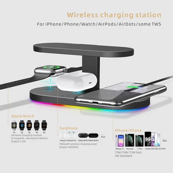 5 in 1 Qi Wireless Charger Dock UV Disinfection 15W Fast Charger Holder For iWatch iPhone Xiaomi Samsung
5 in 1 Qi Wireless Charger Dock UV Disinfection 15W Fast Charger Holder For iWatch iPhone Xiaomi Samsung