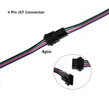 

JST SM 4Pin Plug Male to Female Quick Wire Connector Cable Adapter Terminal 4 Way Easy Fit for 5050 3528 RGB led strip