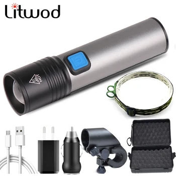 USB Rechargeable LED Flashlight XM-L T6 Camping Light Zoomable Torch Lithium Battery Waterproof with Built-in 1200mah LED Bulbs
USB Rechargeable LED Flashlight XM-L T6 Camping Light Zoomable Torch Lithium Battery Waterproof with Built-in 1200mah LED Bulbs