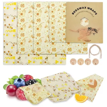 4Pcs Eco-Friendly Reusable Beeswax Wraps Washable Food Storage Organic Beeswax Wraps Cling Wrap For Sandwich Bread Fruit Fresh
4Pcs Eco-Friendly Reusable Beeswax Wraps Washable Food Storage Organic Beeswax Wraps Cling Wrap For Sandwich Bread Fruit Fresh