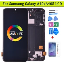 Ensemble écran tactile LCD SUPER AMOLED de remplacement, pour SAMSUNG GALAXY A40 2019 A405, Original=