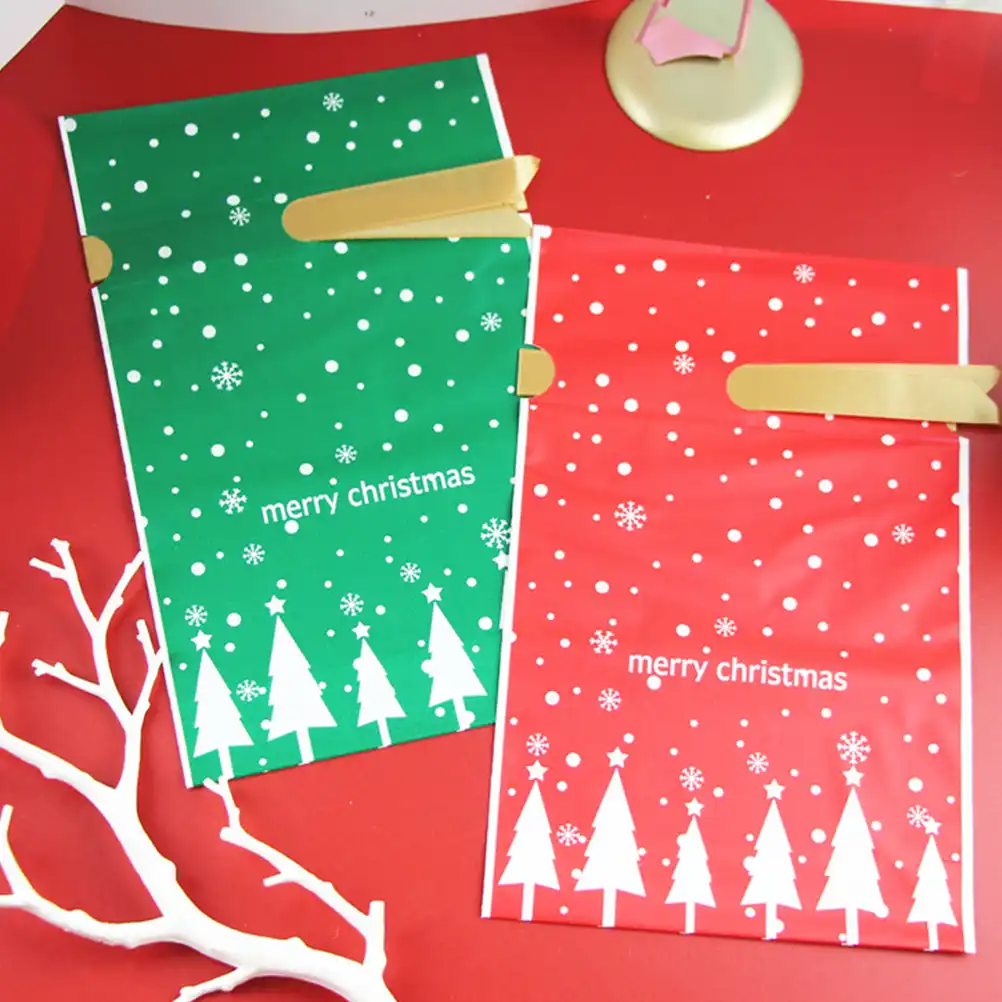 25pcs christmas gift drawstring bag christmas tree cookie bundle