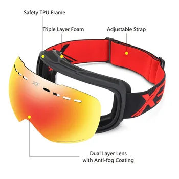 Double Layer Large Spherical Anti-fog Cocker of Myopia Children Ski Goggles Protection Eyes Snowfield Eye-protection Goggles 
Double Layer Large Spherical Anti-fog Cocker of Myopia Children Ski Goggles Protection Eyes Snowfield Eye-protection Goggles