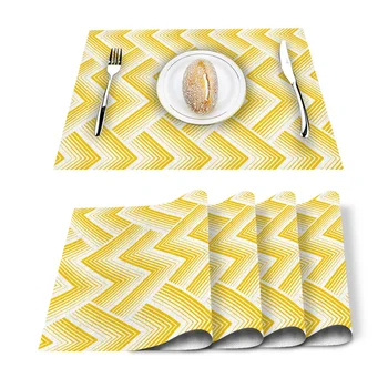 Yellow Lines Geometric Waves Placemat for Dining Table Non-slip and Heat-insulating Table Mat Table Decoration Placemat
Yellow Lines Geometric Waves Placemat for Dining Table Non-slip and Heat-insulating Table Mat Table Decoration Placemat