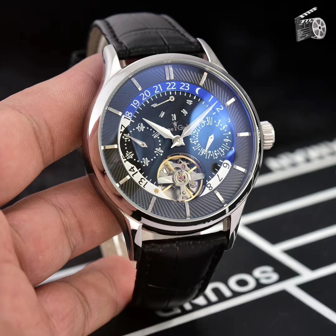 Luxury Brand New Automatic Mechanical Men Watch Sapphire Transparent Glass Back Rose Gold Black Leather Silver Tourbillions AAA+
Luxury Brand New Automatic Mechanical Men Watch Sapphire Transparent Glass Back Rose Gold Black Leather Silver Tourbillions AAA+