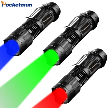 High Power Portable Flashlight Red/Blue/Green Light LED Flash light 3 Modes Torch Mini Torch Zoom Flashlight Use 14500 Battery
High Power Portable Flashlight Red/Blue/Green Light LED Flash light 3 Modes Torch Mini Torch Zoom Flashlight Use 14500 Battery