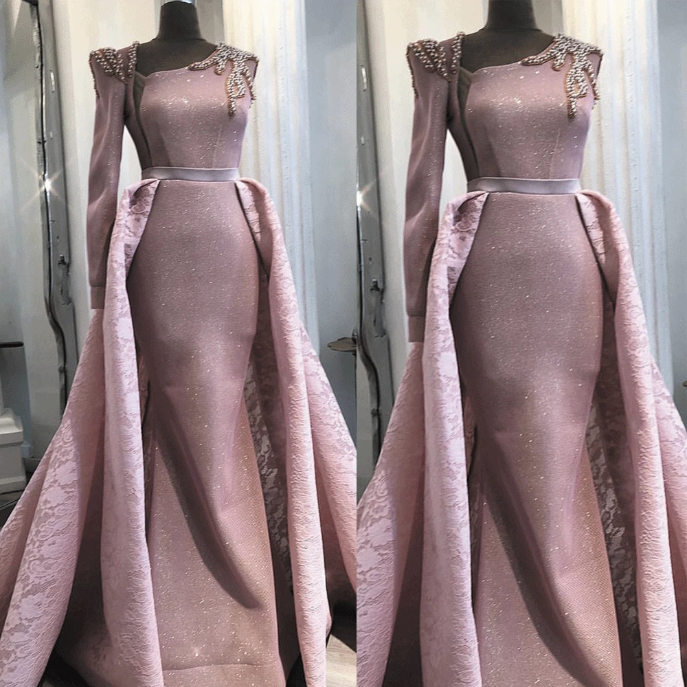 SuperKimJo Vestidos De Noche Detachable Skirt Dusty Pink Evening Dresses Long Sleeve Lace Applique Beaded Elegant Evening Gown
SuperKimJo Vestidos De Noche Detachable Skirt Dusty Pink Evening Dresses Long Sleeve Lace Applique Beaded Elegant Evening Gown