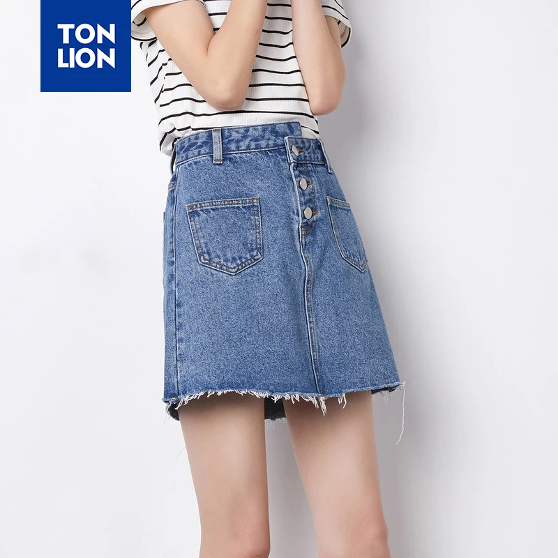 TONLION 2020 Summer Solid Denim Skirt Short with Pockets Above Knee Mini Skirts Jean A-line Casual Short Skirt High Waist New
TONLION 2020 Summer Solid Denim Skirt Short with Pockets Above Knee Mini Skirts Jean A-line Casual Short Skirt High Waist New