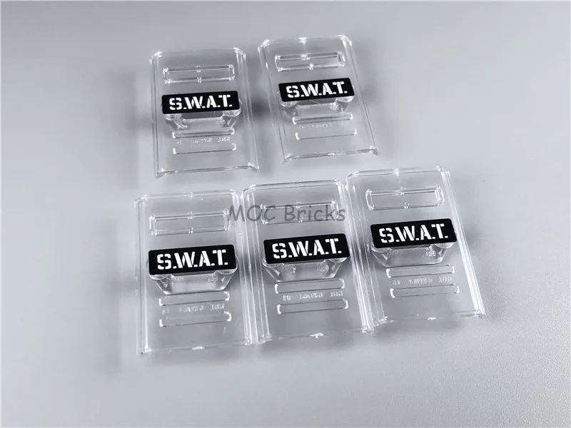 50pcs/lot MOC Bricks Trans clear SWAT Shield Military Soldiers Weapon Educational DIY Building Blocks toys for children gifts
50pcs/lot MOC Bricks Trans clear SWAT Shield Military Soldiers Weapon Educational DIY Building Blocks toys for children gifts
