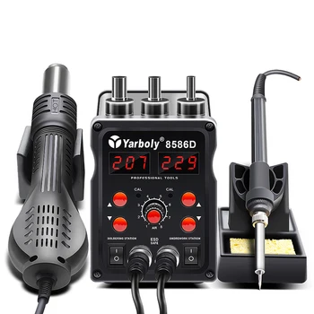 8586D 700W ESD Soldering Station LED Digital Solder Iron Desoldering Station BGA Rework Solder Station Hot Air Gun Welder v 8586
8586D 700W ESD Soldering Station LED Digital Solder Iron Desoldering Station BGA Rework Solder Station Hot Air Gun Welder v 8586