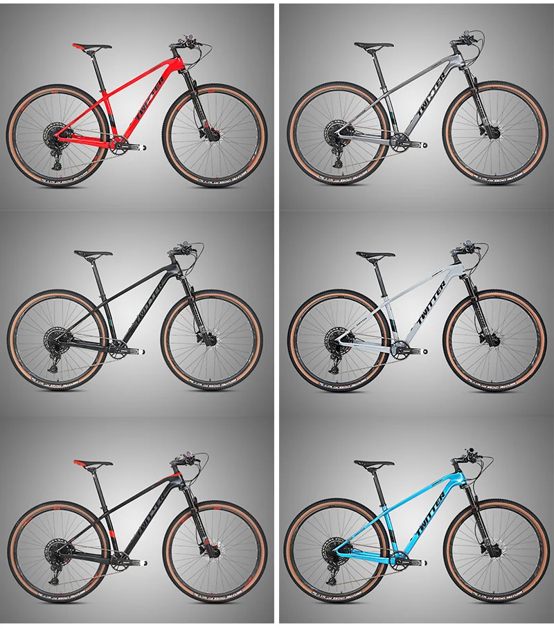 TWITTER 27.5/29 inch carbon mountain bike 1*12 Speed Double Disc Brake MTB Bicycle SX EAGLE Transmission with Inner cables