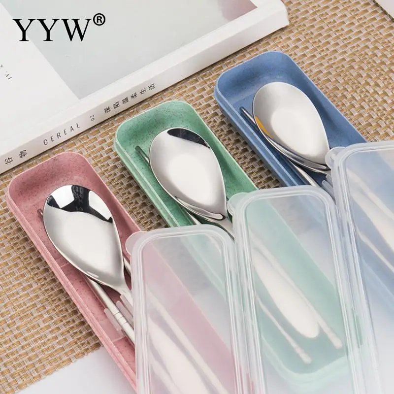 Solid Color Stainless Steel Chopsticks Spoon Set Two Piece Anti-skidding Portable Travel Adult Dinnerware Sets Kitchen Tools 
Solid Color Stainless Steel Chopsticks Spoon Set Two Piece Anti-skidding Portable Travel Adult Dinnerware Sets Kitchen Tools