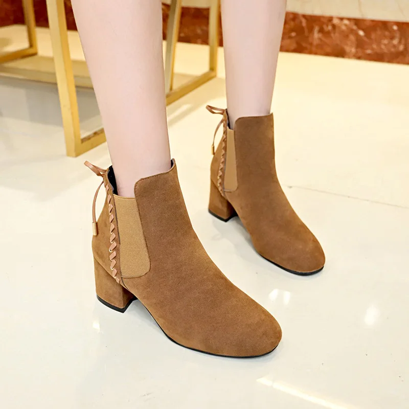 2018 New Style Autumn And Winter Short Boots Chunky Heel Weaving WOMEN'S Boots Elastic Chelsea Korean-style Women's Martin Boots
2018 New Style Autumn And Winter Short Boots Chunky Heel Weaving WOMEN'S Boots Elastic Chelsea Korean-style Women's Martin Boots