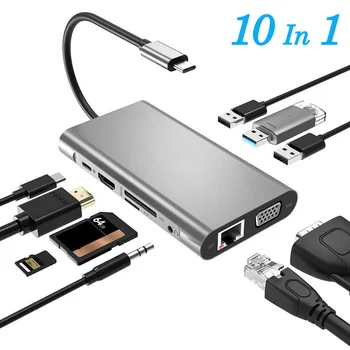 10 In 1 USB C Hub Type C To Multi USB 3.0 HUB 4K HDMI Adapter Dock For MacBook USB-C Type C 3.0 Splitter 3 Port USB C HUB
10 In 1 USB C Hub Type C To Multi USB 3.0 HUB 4K HDMI Adapter Dock For MacBook USB-C Type C 3.0 Splitter 3 Port USB C HUB