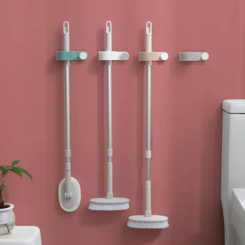 Toilet Punching-free Polka Dot Mop Clip Seamless Wall-mounted Adhesive Hook Powerful Hanger Multifunctional Fixing Rack