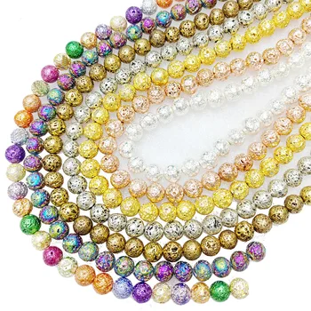 Plating Silve,Rose Gold Lava Beads Volcanic Rock Natural Stone 4 6 8 10 12mm Loose beads for Jewelry Bracelet Making DIY
Plating Silve,Rose Gold Lava Beads Volcanic Rock Natural Stone 4 6 8 10 12mm Loose beads for Jewelry Bracelet Making DIY