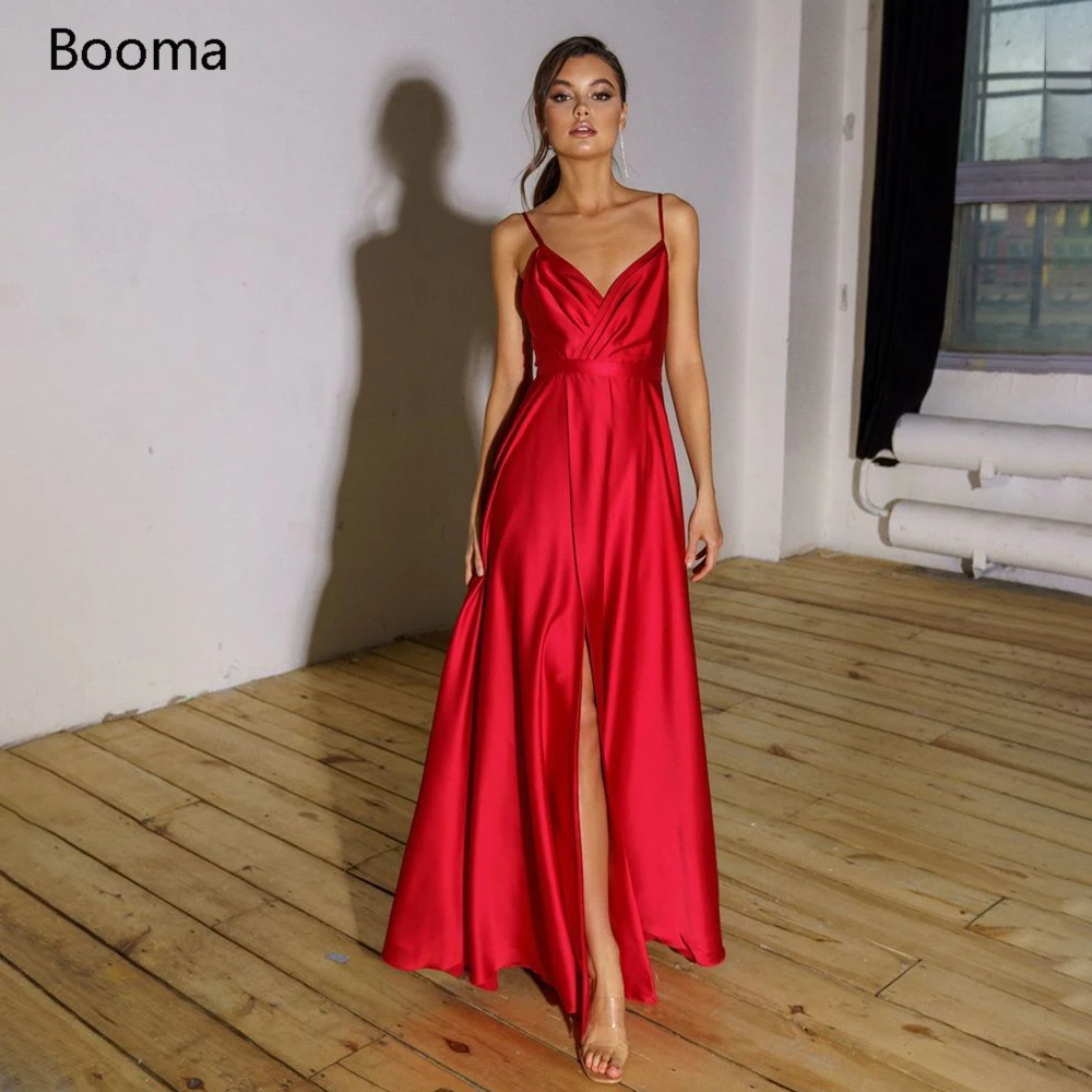Simple Red V-Neck Prom Dresses Spaghetti Straps Ruched High Split Long Formal Gowns Open Back Sleeveless A-Line Evening Dresses
Simple Red V-Neck Prom Dresses Spaghetti Straps Ruched High Split Long Formal Gowns Open Back Sleeveless A-Line Evening Dresses
