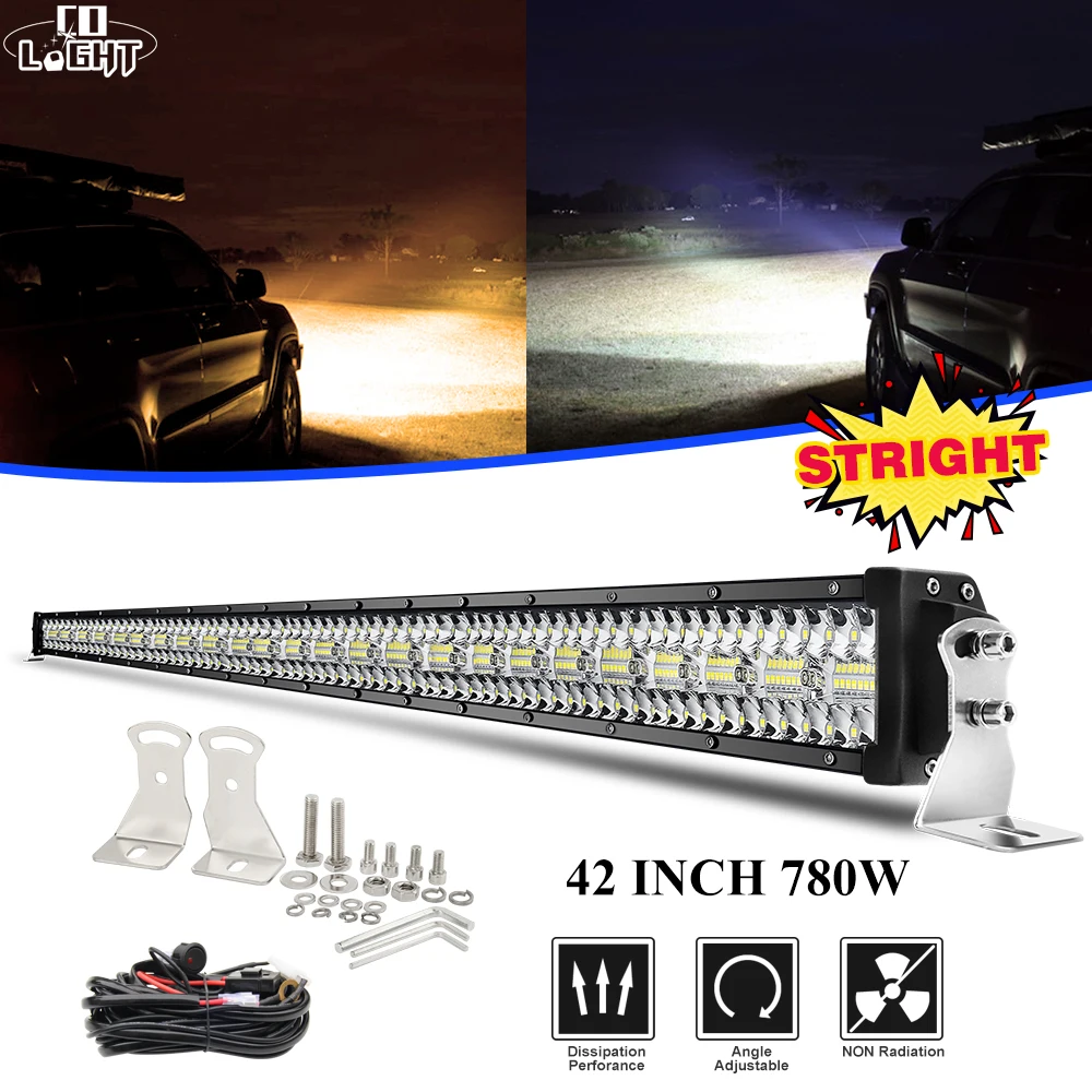 CO LIGHT 42 inch 12D LED Bar Offroad 780W 3-Rows LED Work Light Strobe Light Bar for Auto Tractor 4x4 Truck SUV ATV 6500K 3500K
CO LIGHT 42 inch 12D LED Bar Offroad 780W 3-Rows LED Work Light Strobe Light Bar for Auto Tractor 4x4 Truck SUV ATV 6500K 3500K